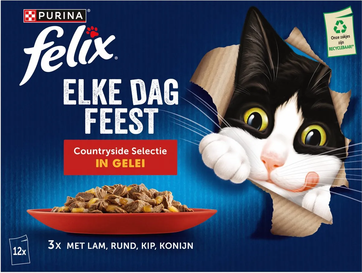 Felix Elke Dag Countryside Selection Lam Kip Rund & Konijn - 48x85g