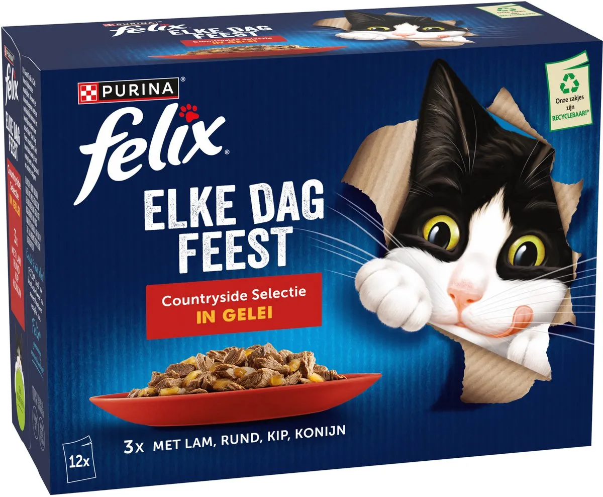 Felix Elke Dag Countryside Selection Lam Kip Rund & Konijn - 48x85g