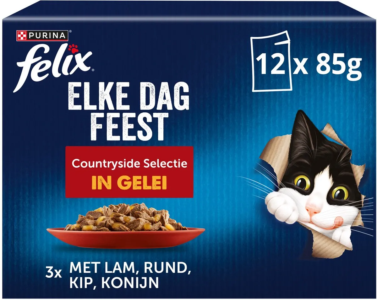 Felix Elke Dag Countryside Selection Lam Kip Rund & Konijn - 48x85g