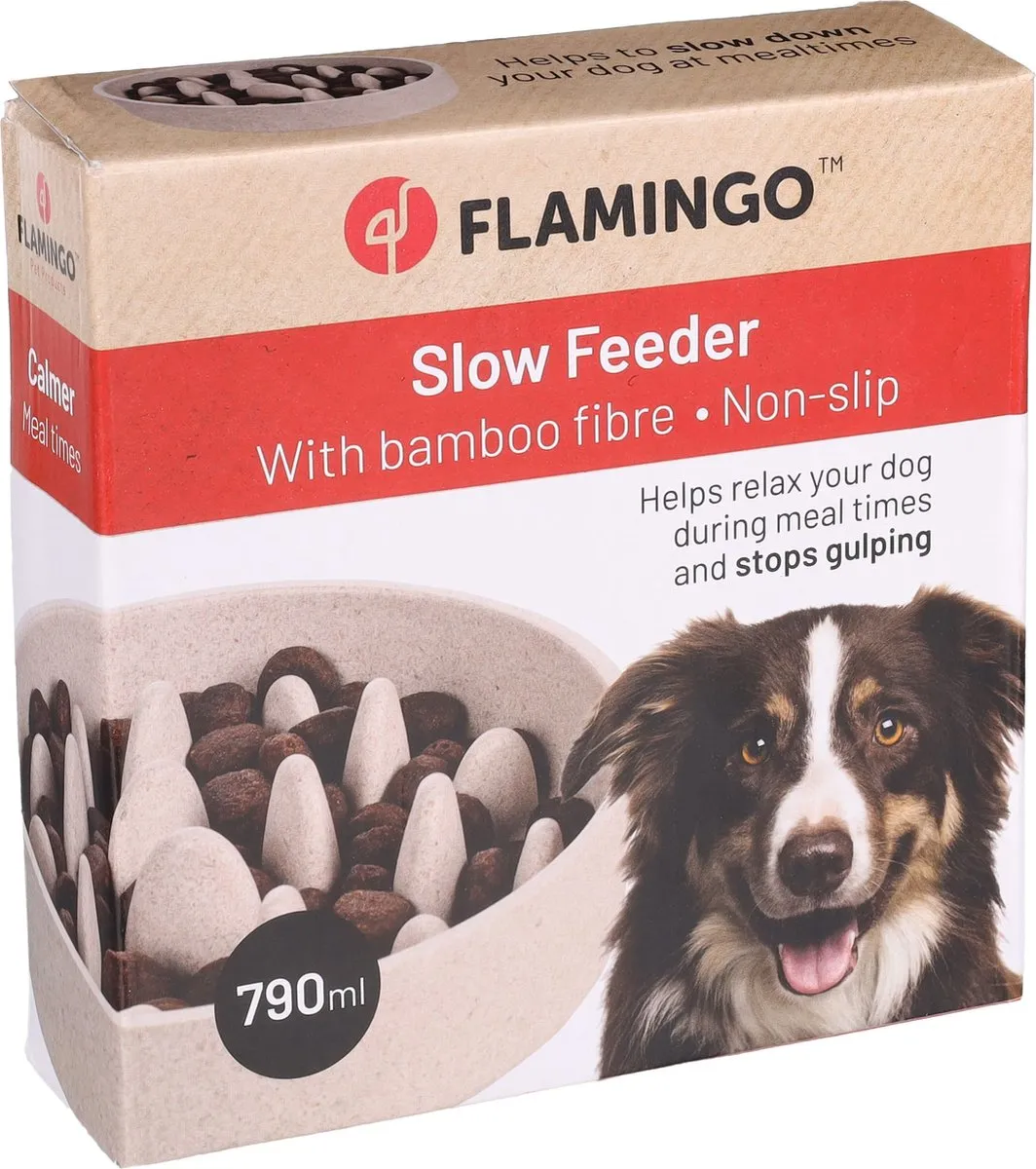 Flamingo Greni Slow Feeder Voerbak Hond - Ø17,5cm - 790ml - Beige - afbeelding 6 van 6