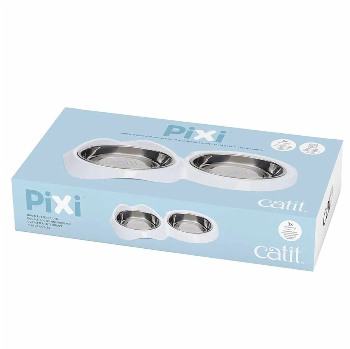 Catit Dubbele Voerbak - Kattenvoerbak - 32x17.5x6 cm Wit