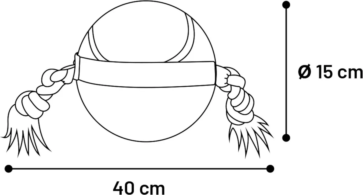 Flamingo Matchball Tennisbal met Touw - 40cm - Geel