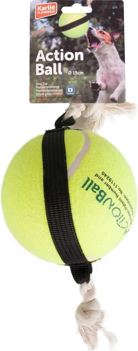 Flamingo Matchball Tennisbal met Touw - 40cm - Geel