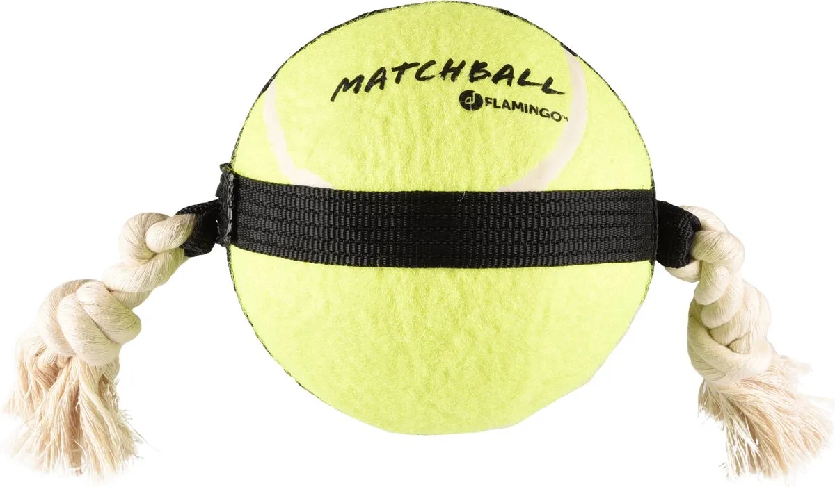 Flamingo Matchball Tennisbal met Touw