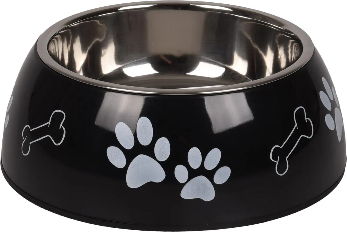 Flamingo Divar Eet- en Drinkpot Honden - Zwart 22cm 900ml