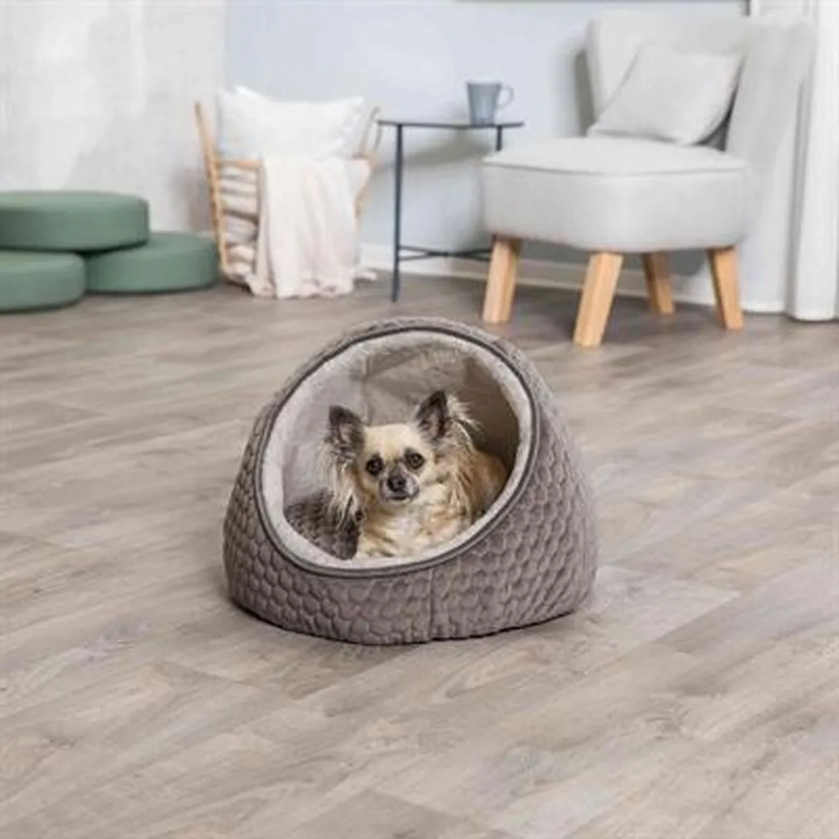 Trixie Kattenmand Iglo Livia - Grijs/Crème - 55x55x45cm
