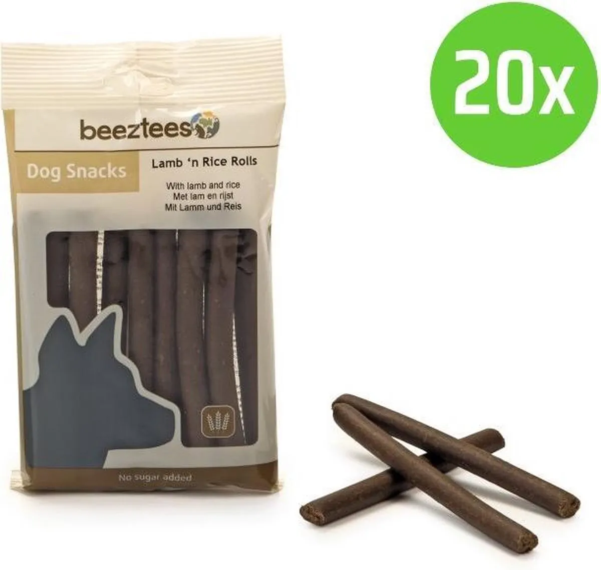Beeztees Lamb + Rice Rolls Hondensnack - 20 Stuks