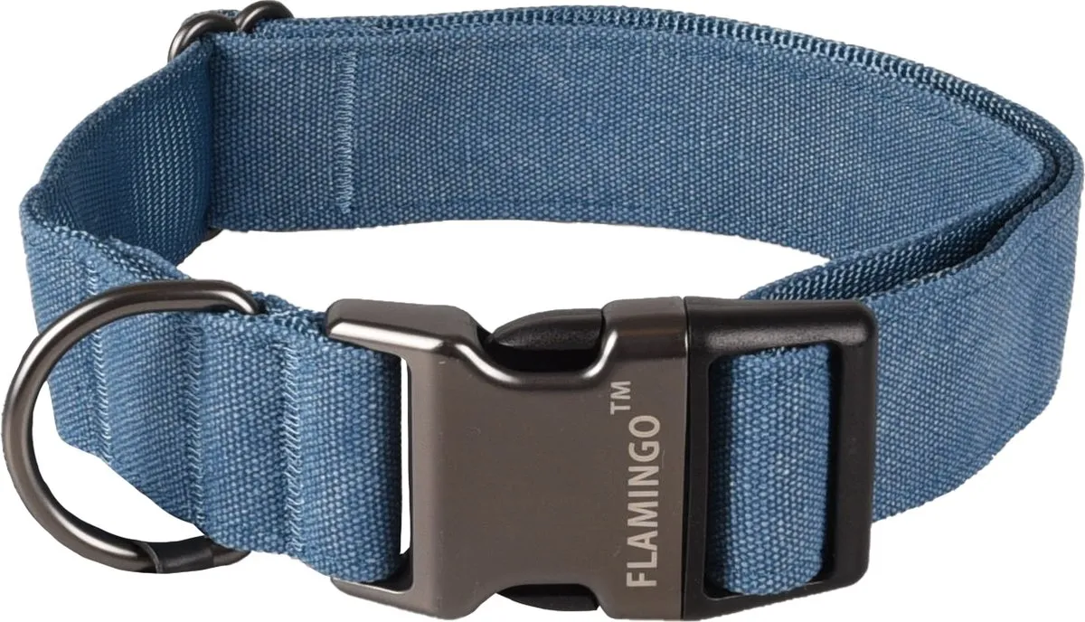 Flamingo Oxana Hond Halsband - Blauw - XL 55-75cm
