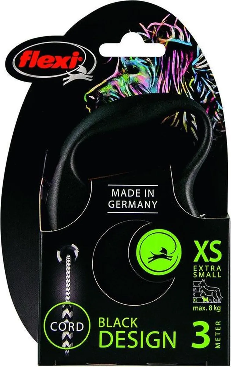 Flexi Rollijn Black Design Cord - Zwart - afbeelding 6 van 6