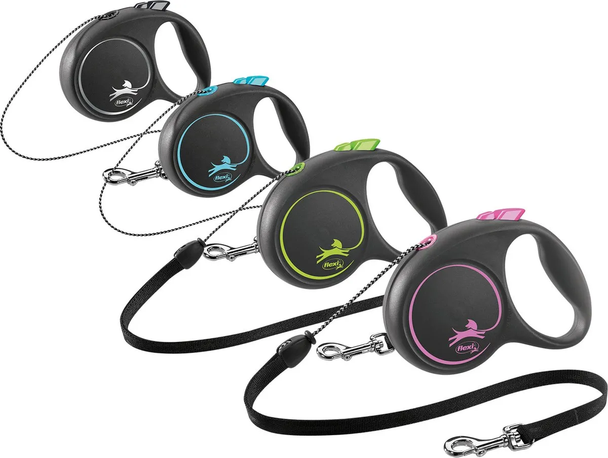 Flexi Rollijn Black Design Cord - Zwart