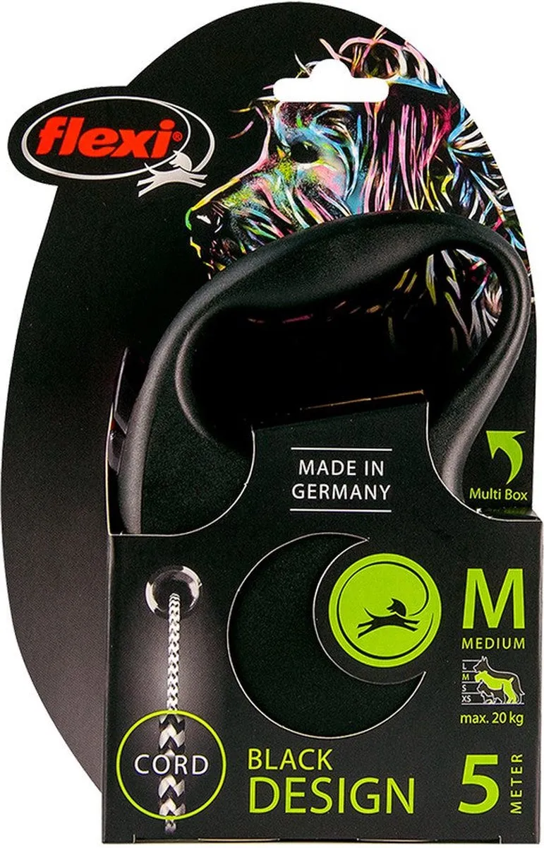Flexi Rollijn Black Design Cord - Zwart