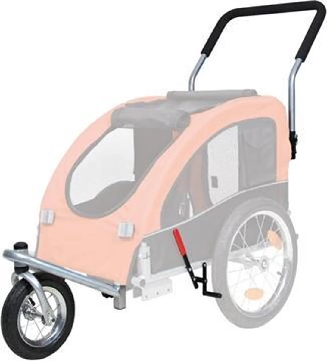 Trixie Jogger Ombouwset Fietskar tot Wandelwagen M - Rood - afbeelding 6 van 6