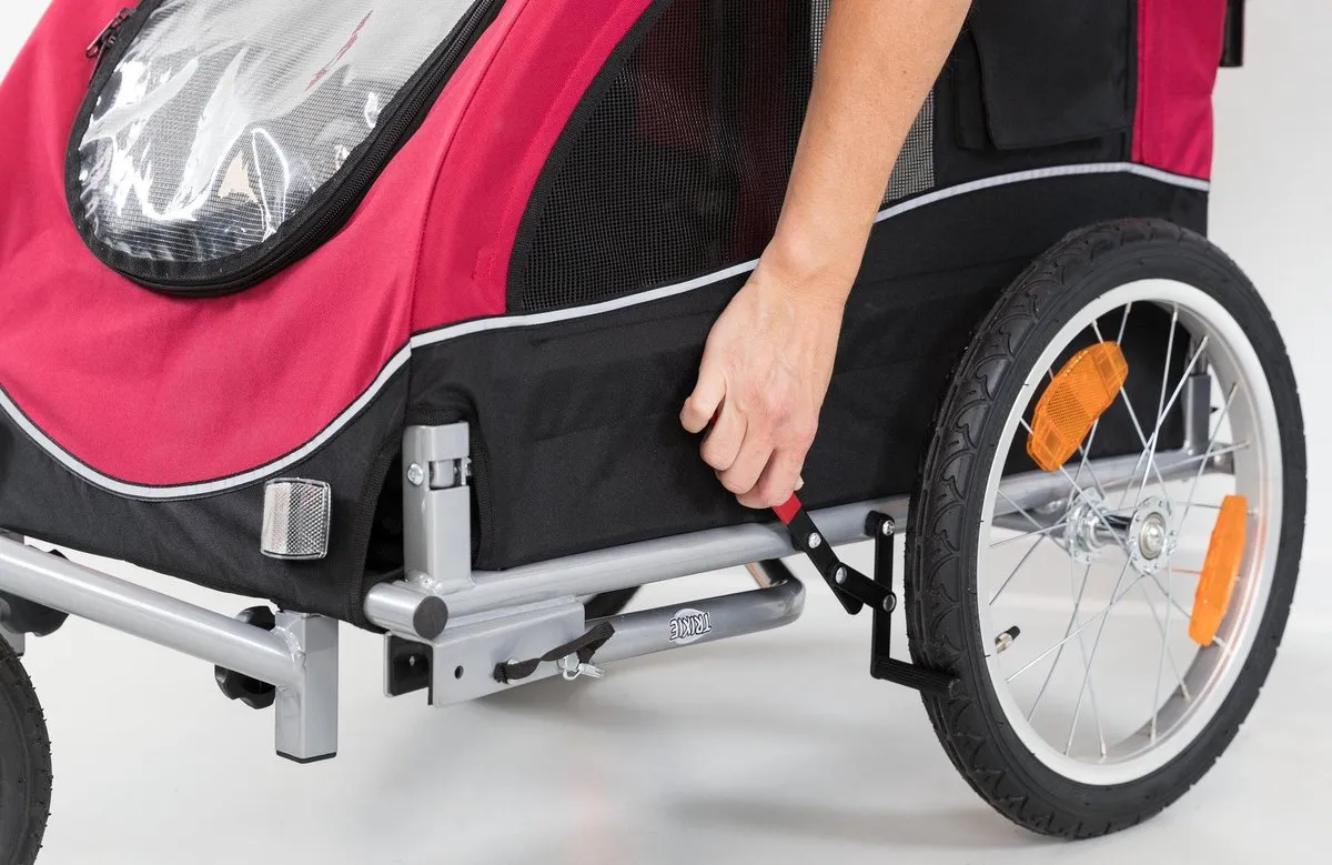 Trixie Jogger Ombouwset Fietskar tot Wandelwagen M - Rood - afbeelding 5 van 6