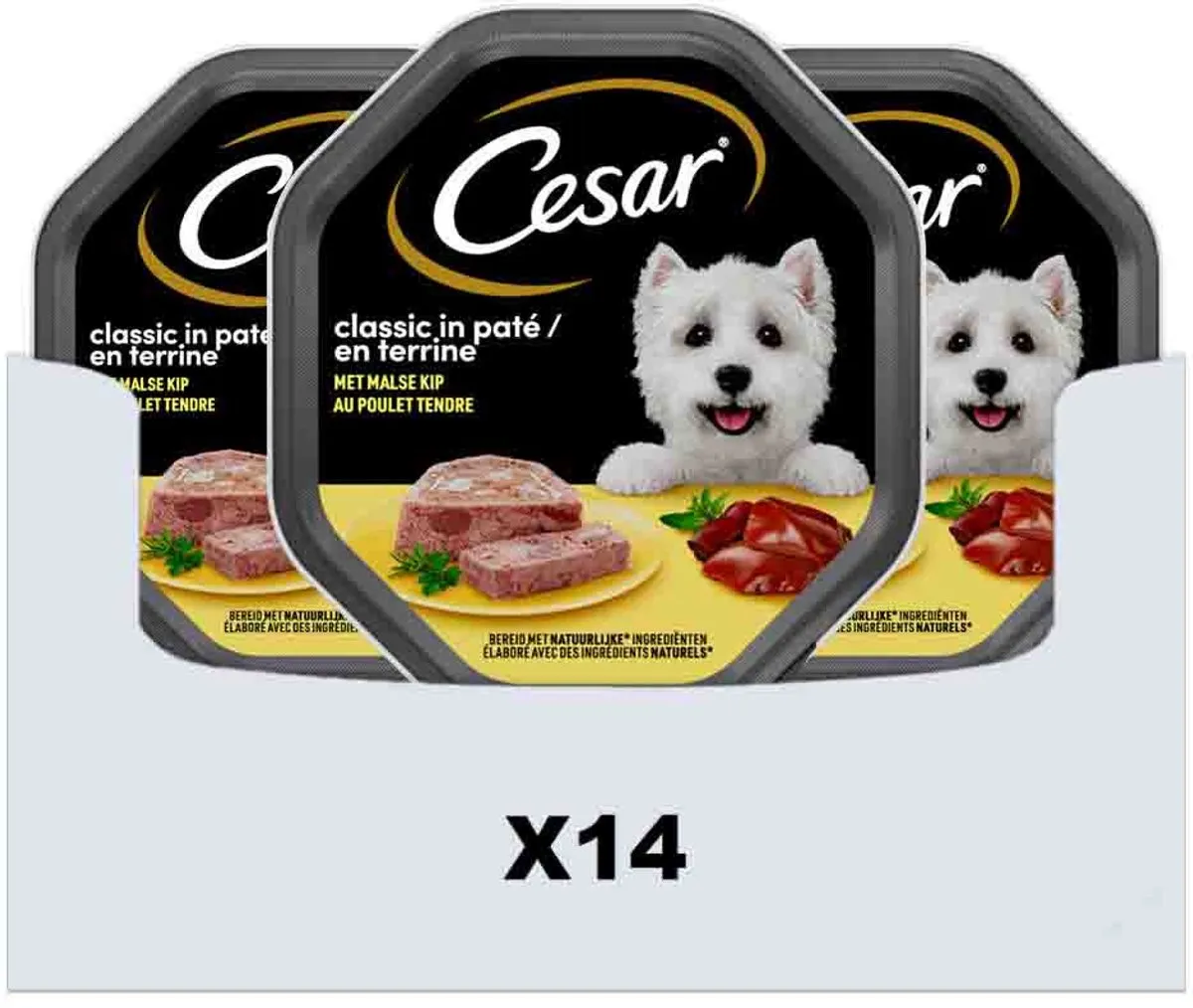 César Classic Kip Paté Hondenvoer - 14x150g - afbeelding 6 van 6
