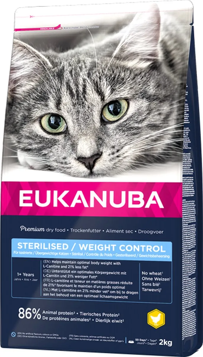 Eukanuba Kat Adult Overweight Sterilised Kip - 10 kg