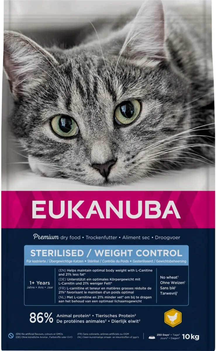 Eukanuba Kat Adult Overweight Sterilised Kip - 10 kg