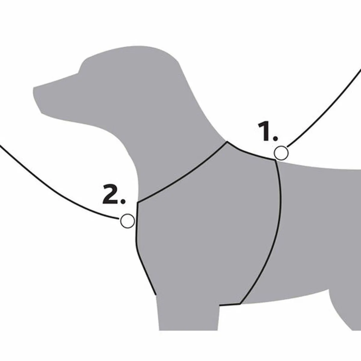 Trixie Premium Trekking Hondentuigje - Grafiet Lichtblauw XL - afbeelding 2 van 2