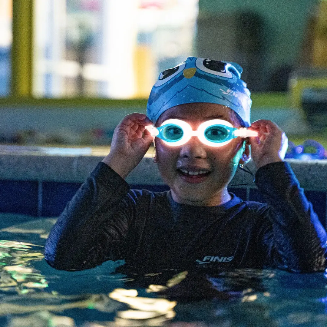 Finis FlowGlow Zwembril Kinderen - Blauw - afbeelding 3 van 4