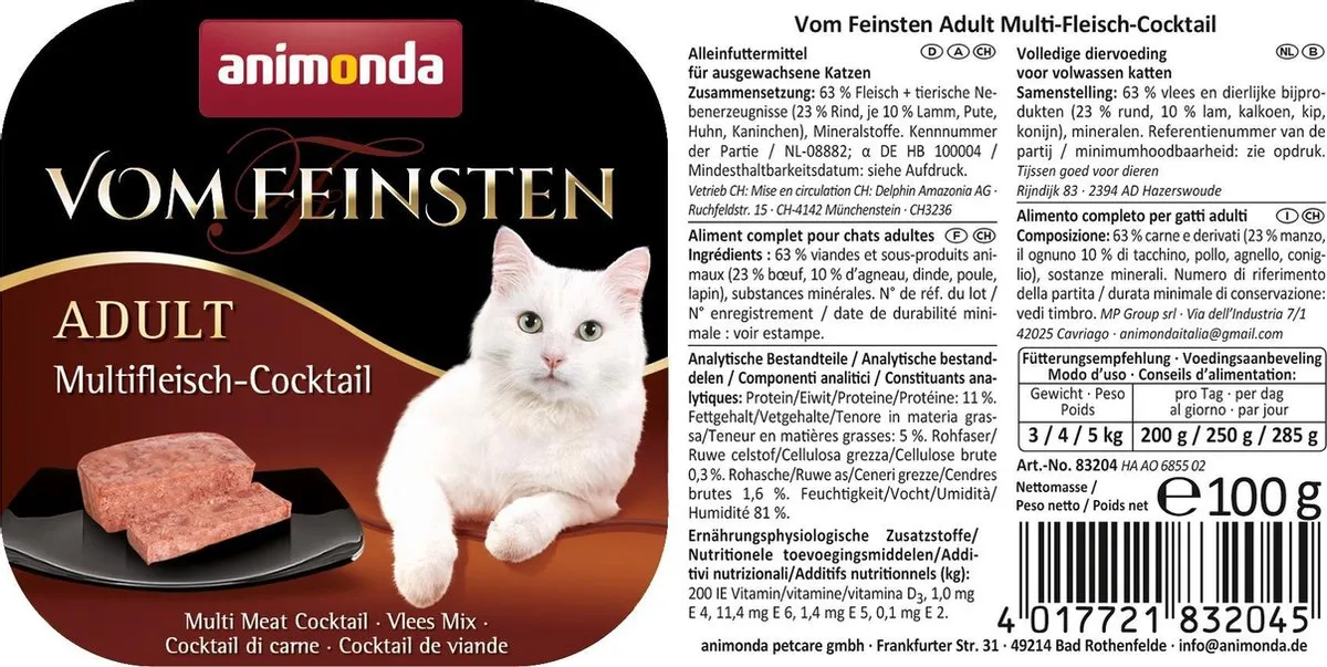 Animonda Vom Feinsten Adult Vleesmix - 32x100g