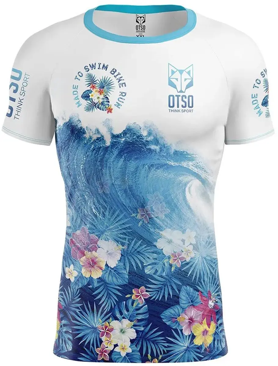 Otso Swim Bike Run Wave T-shirt Met Korte Mouwen Veelkleurig M Man