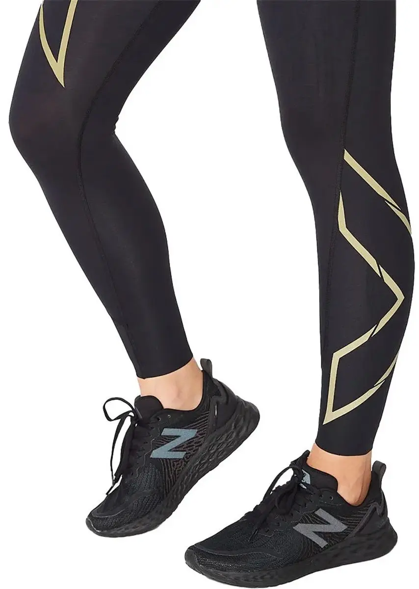2XU Light Speed Mid-Rise Compressie Panty - Zwart/Goud - afbeelding 4 van 4