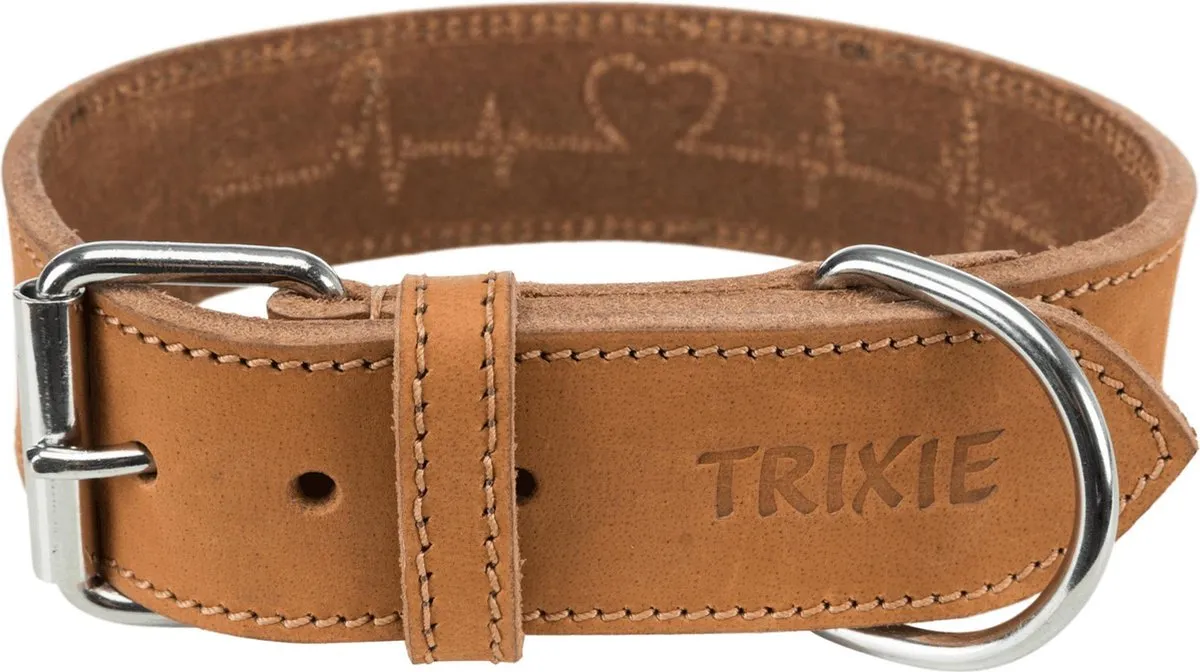 Trixie Rustic Vetleren Halsband Heartbeat XL - Cognac