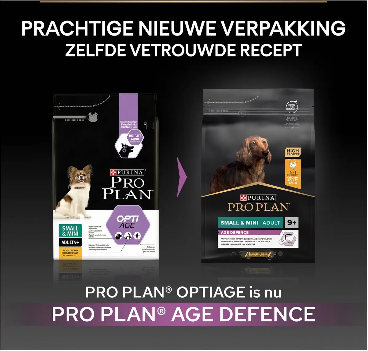 Pro Plan Small & Mini Adult 9+ Age Defence Hondenvoer - Kip - 3kg