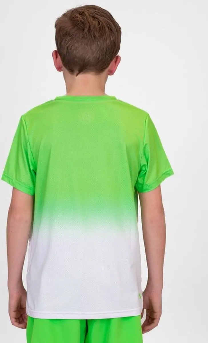 BIDI BADU Crew Gradiant Junior Tee - neon green, white Shirts Kinder - afbeelding 3 van 6