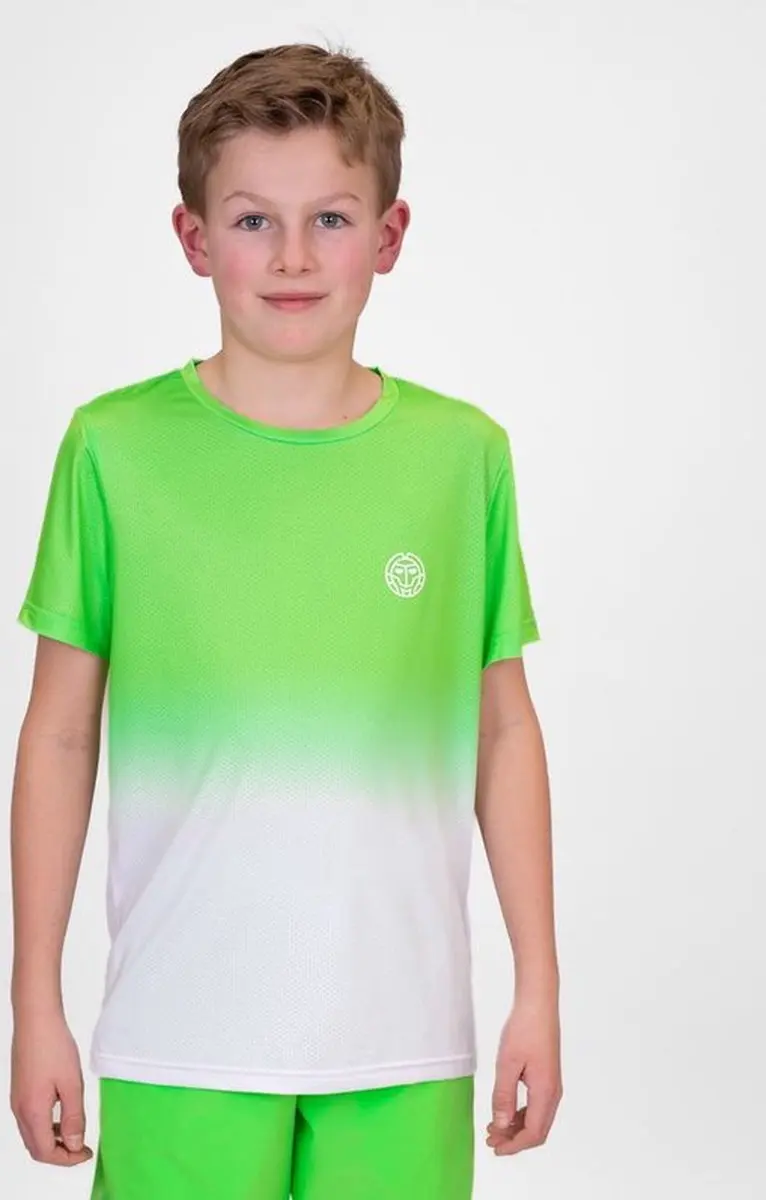 BIDI BADU Crew Gradiant Junior Tee - neon green, white Shirts Kinder - afbeelding 5 van 6