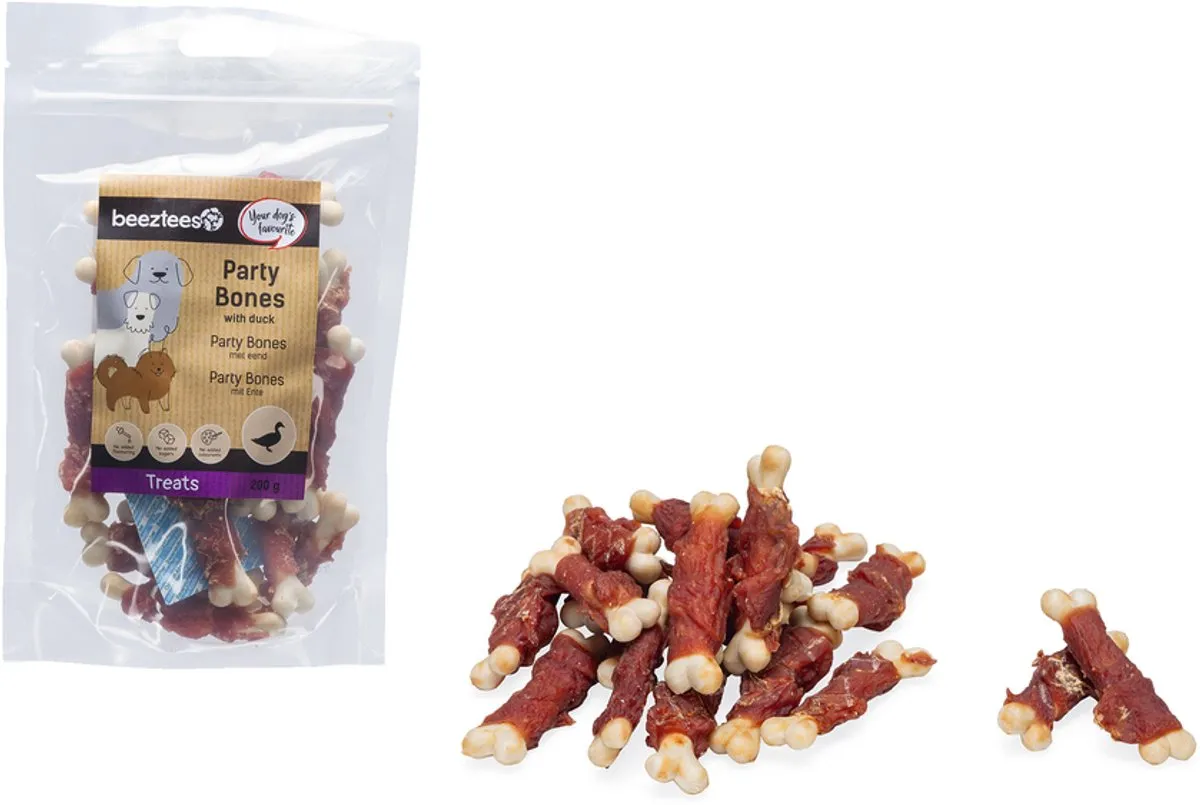 Beeztees Tasty Treats Party Bones Kleine Hondenkoekjes 200g
