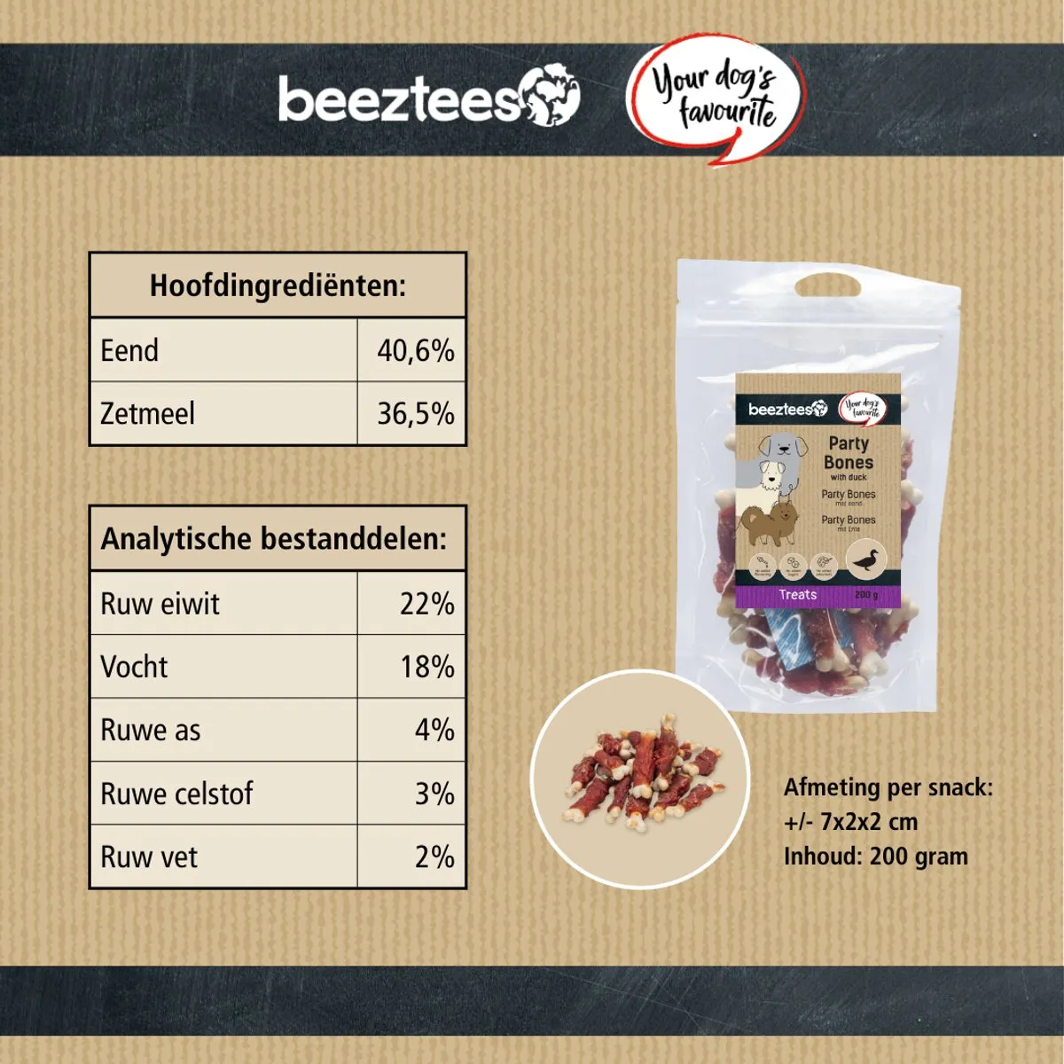 Beeztees Tasty Treats Party Bones Kleine Hondenkoekjes 200g