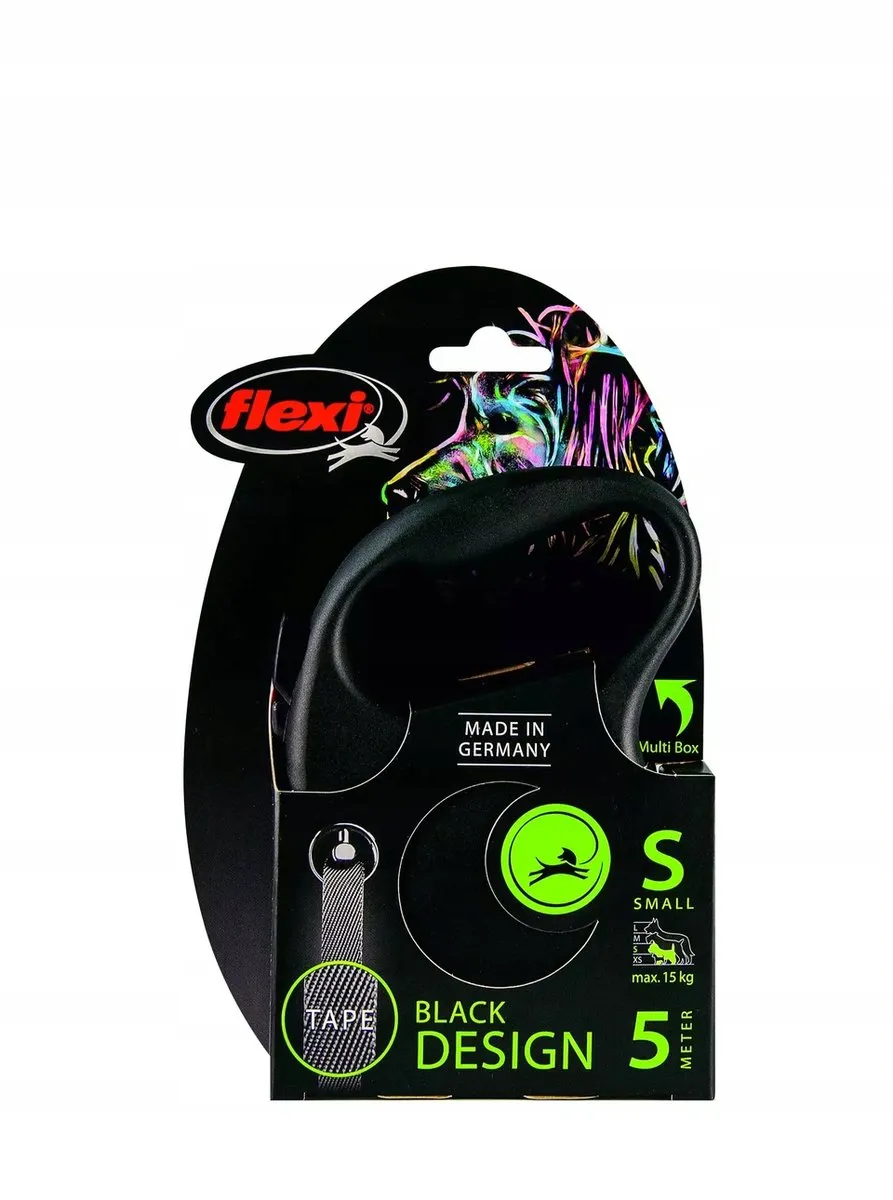 Flexi Automatische Hondenriem Zwart - 5m S