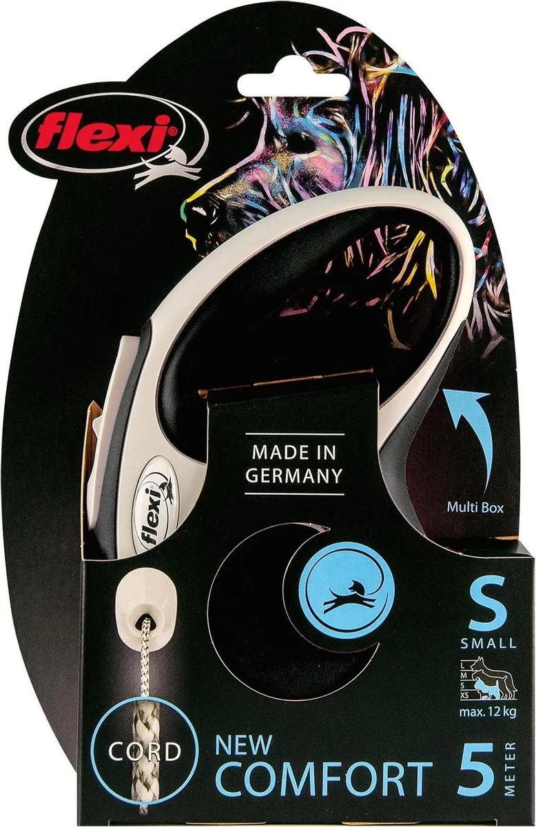 Flexi New Comfort Koord S 5m 12kg - Zwart