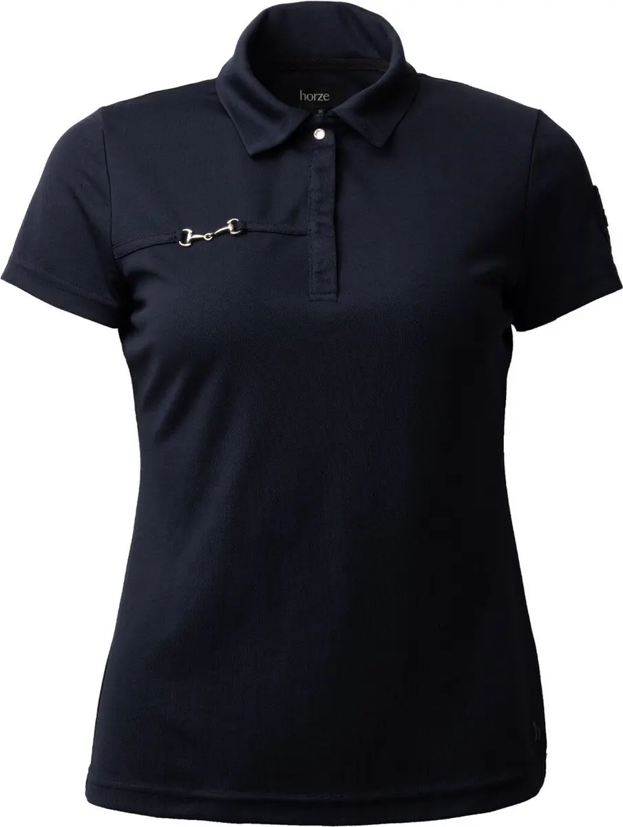 Horze Denise Functioneel Poloshirt, korte mouwen, dames, Dark Navy, 42