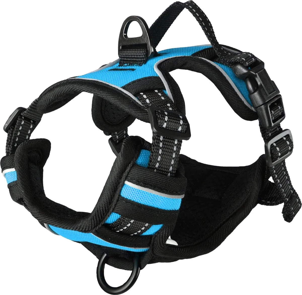 Flamingo Balou Hondenharnas Anti-Trek - Maat S - Blauw - afbeelding 6 van 6