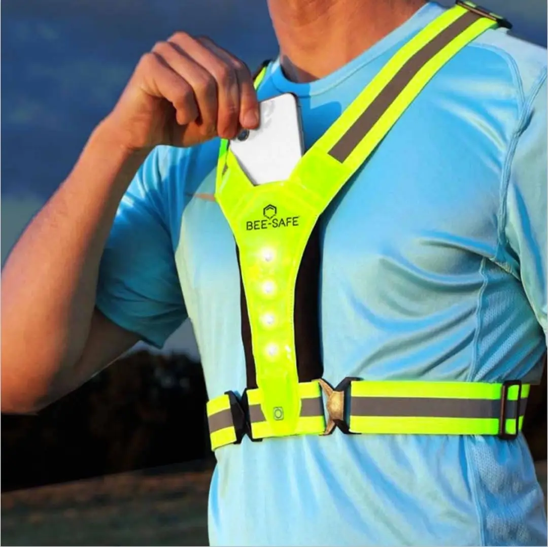 Bee Safe LED Harness USB-C Reflectievest - Lime - afbeelding 4 van 5