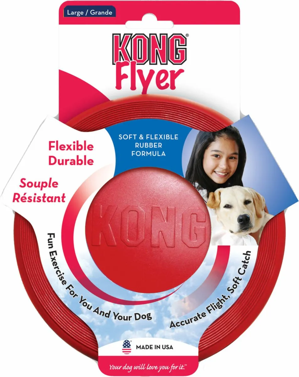 KONG Flyer Frisbee - Hondenspeelgoed Ø25cm - Rood
