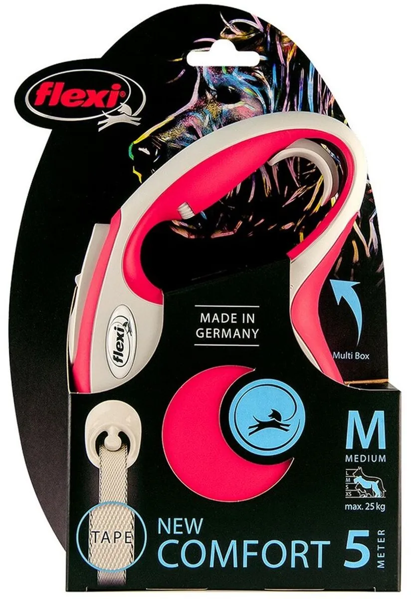 Flexi Rollijn New Comfort Koord Xs 3 m - Hondenriem - Rood&Lichtgrijs