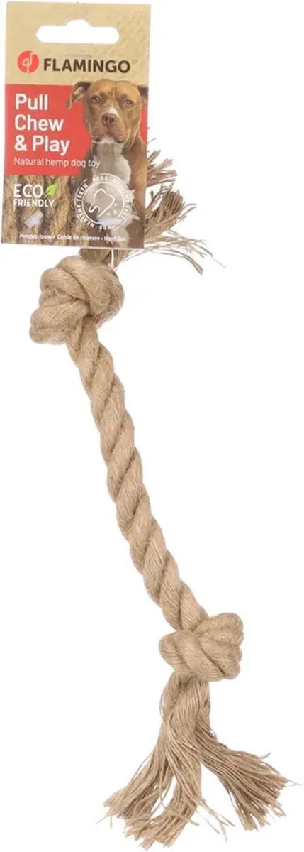 Flamingo Hondenspeelgoed Touw met 2 Knopen 28cm
