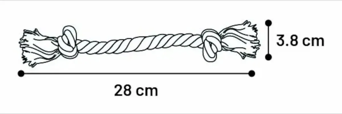 Flamingo Hondenspeelgoed Touw met 2 Knopen 28cm - Bruin
