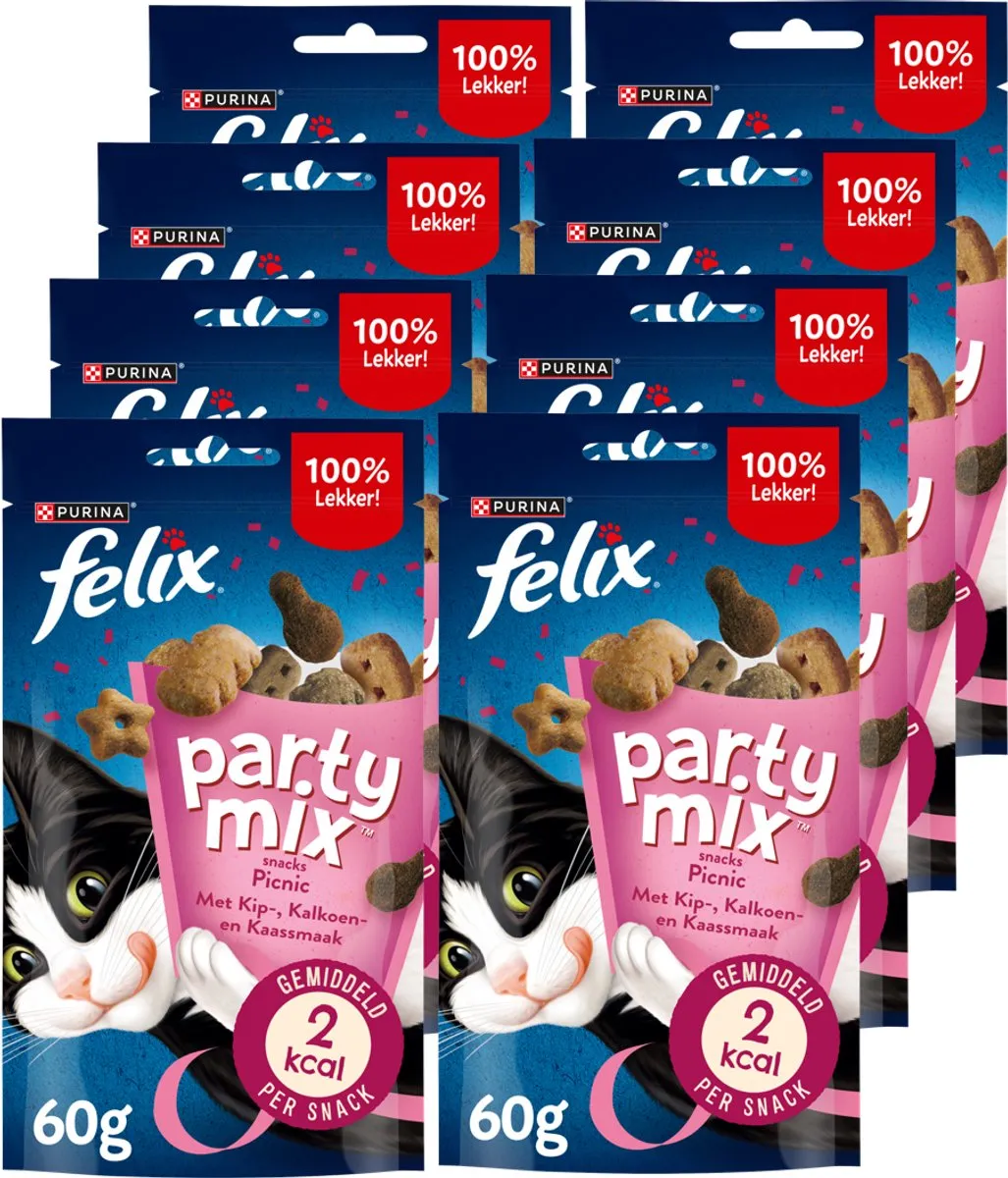 Felix Party Mix Pic Nic Kattensnoepjes - 480g (8x60g)