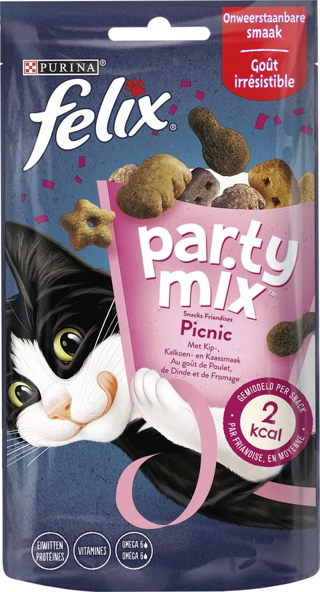 Felix Party Mix Pic Nic Kattensnoepjes - 480g (8x60g)