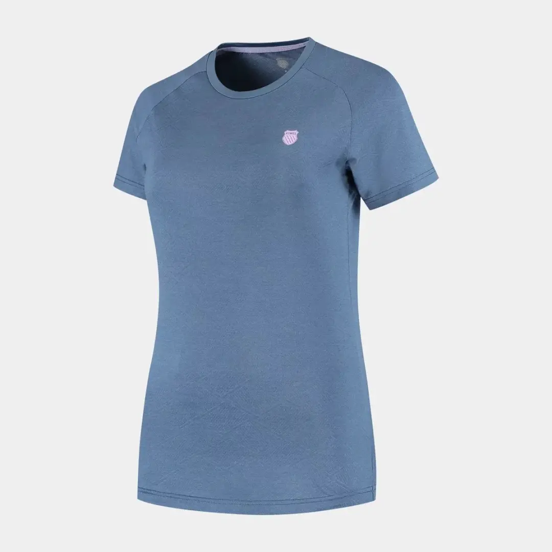 K-Swiss Hypercourt Crew Tee Jaquard Dames Kleur: Neon Purple,Maat: M