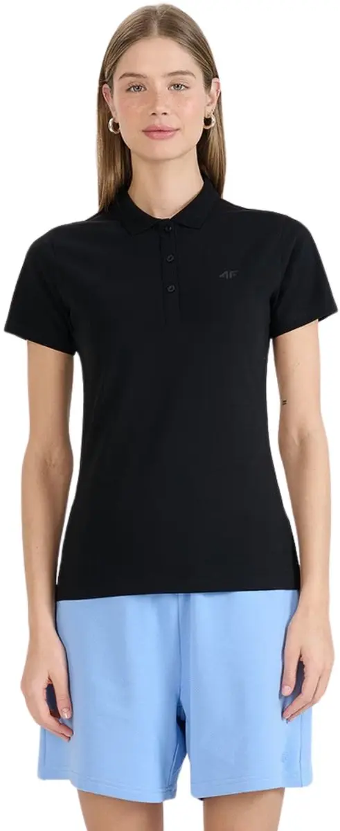 4F T-shirt Dames Poloshirt Zwart