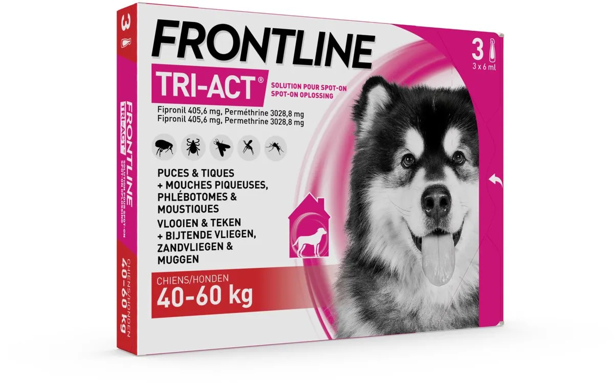 Frontline Tri-Act XL Anti-Vlooien & Teken Druppels - 6ml (3 pipetten)