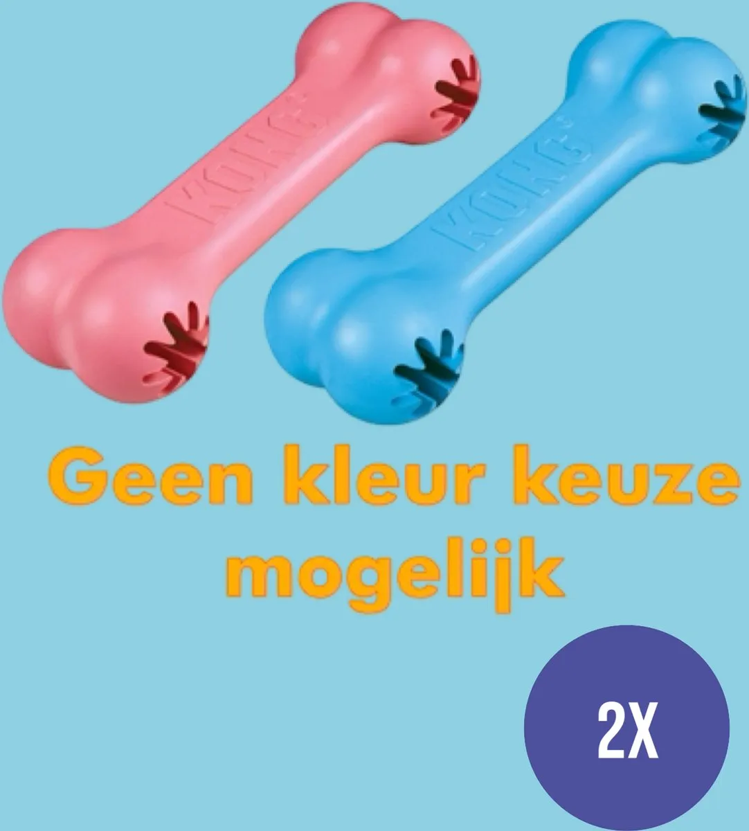 KONG Puppy Goodie Bone Speelgoed - Roze/Blauw