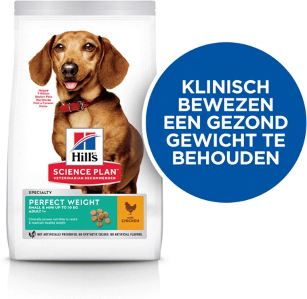Hill's Canine Adult Perfect Weight Small & Mini - Hondenvoer - Kip 1.5 kg