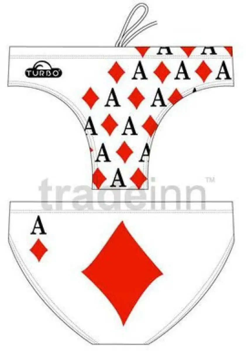 Turbo Ace Of Diamonds Zwemslip Wit 4XL Man