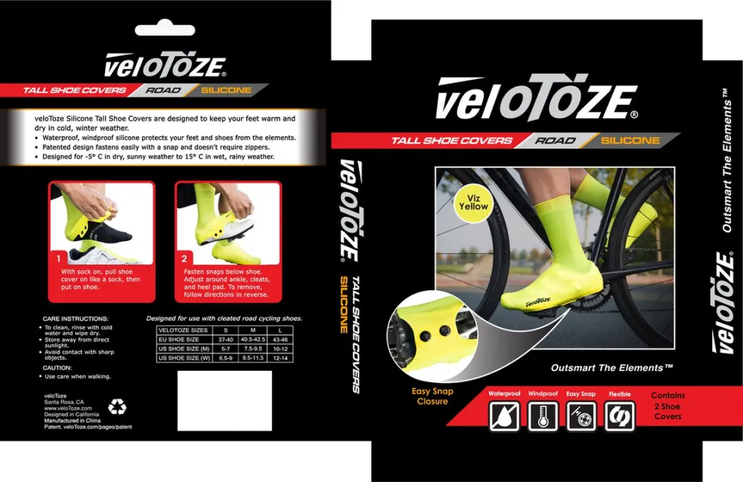 veloToze Tall Siliconen Overschoen - Geel - L - afbeelding 3 van 6