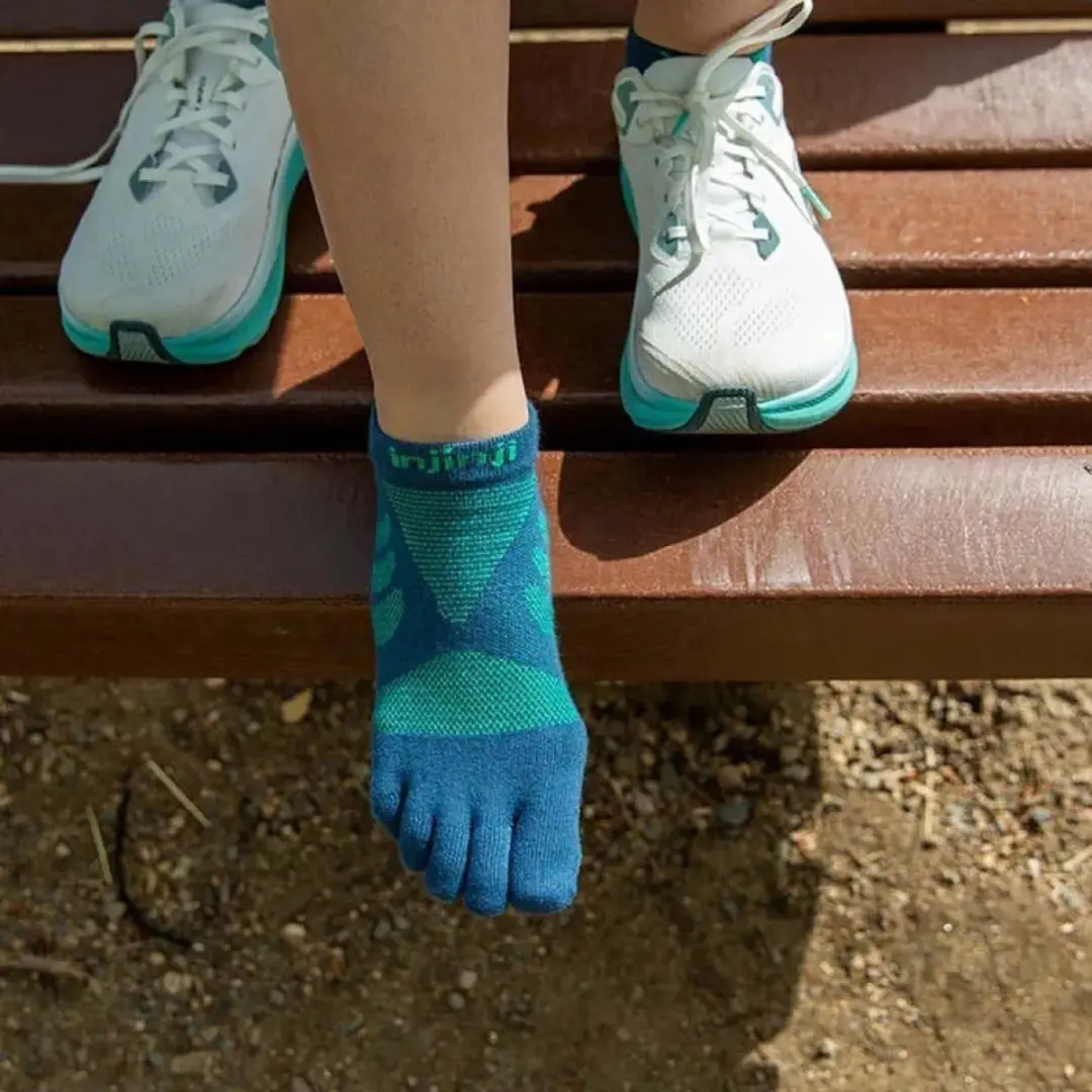 Injinji Ultra Run No-Show Sokken Dames - Diep Blauw/Groen - afbeelding 3 van 6